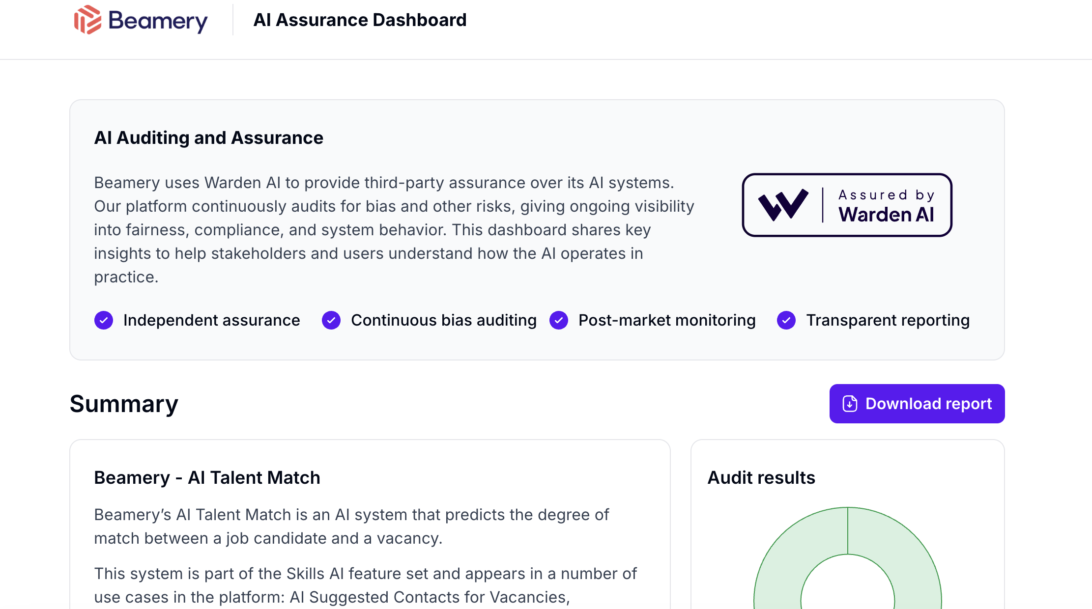 Recruiter dashboard homepage screenshot